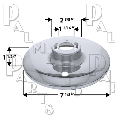 Replacement Tempress* II  (Danfoss*) Escutcheon with Diverter Hole- Chrome