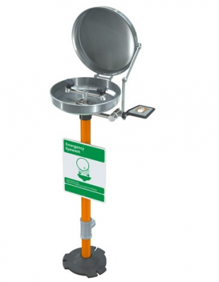 Gdn Eyewash, Pedestal Mnt, SS Bowl with Cover