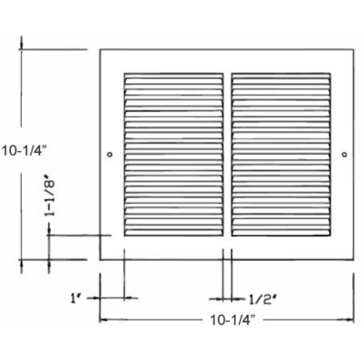 Aluminum Return Register 8" x 8" WH