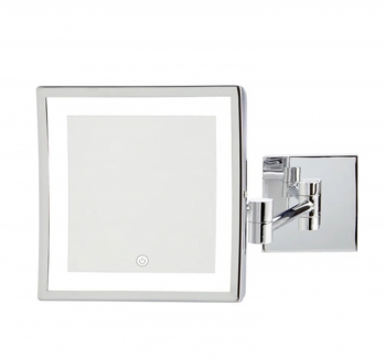 8" x 8" LED Lighted Mirror Wall Mounted -Chrome