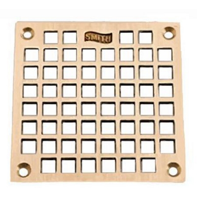 JR Smith Floor Drain Grate 5-5/8" Square<BR>Plain Plated Brass