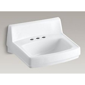 Kohler 20-3/4&quot; x 18-1/2&quot; China Wall Mount Sink -White 4&quot; Centers