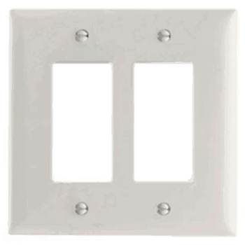 Midi 2 Gang Deco/GFCI Wall Plate - White