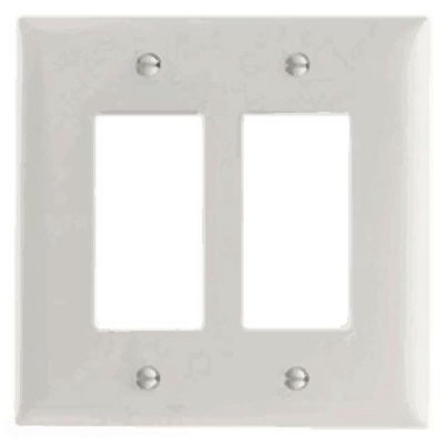 2 Gang Deco/GFCI Wall Plate - White