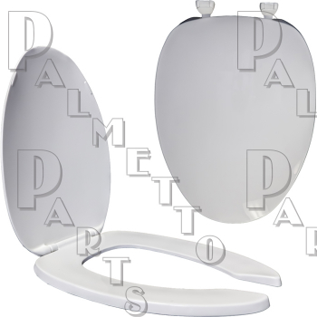 Elongated Open Front Toilet Seat w/Cover -White