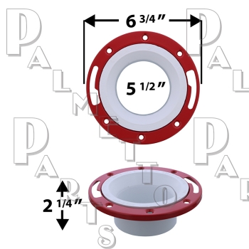 PVC Flange w/Metal Ring 3&quot; x 4&quot;