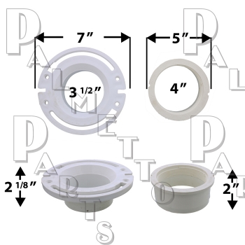 Threaded Adjustable PVC Flange 4&quot; Inside Spigot Fit