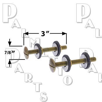 Brass Tank Bolt Set. 3/4 Head