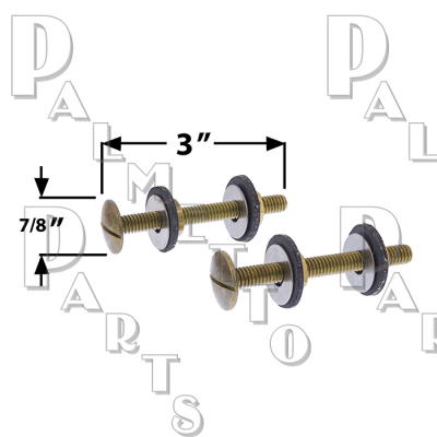 Brass Tank Bolt Set. 3/4 Head