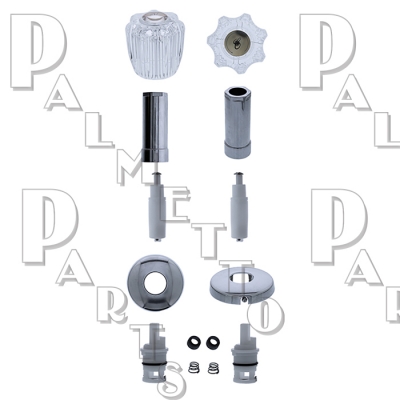 Delta* Acrylic Handle 2 Valve Tub-Shower Kit