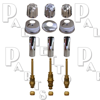 Gerber* 3 Valve Tub &amp; Shower Rebuild Kit w/ Teardrop Escutcheons