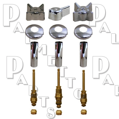 Gerber* 3 Valve Tub & Shower Rebuild Kit w/ 4 Prong H/C Handles