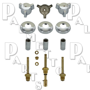 Royal Brass* 3 Valve Tub &amp; Shower Rebuild Kit W/ 2 Piece Trim