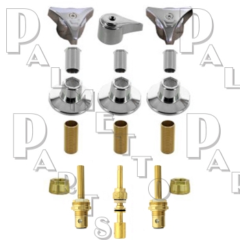 Union Brass* Tub Kit 3 Vlv w/ Cer Cartridges &amp; OS Div Stem