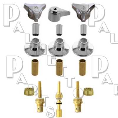 Union Brass* Tub Kit 3 Vlv w/ Cer Cartridges & OS Div Stem