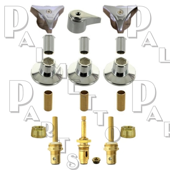 Union Brass* Tub Kit 3 Vlv w/ Cer Cartridges &amp; NS Div Stem