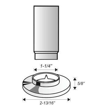Sayco Escutcheon Flange &amp; Sleeve for 2 &amp; 3 Handle Valves -BN