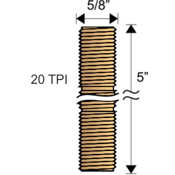 5/8&quot; -20T x 5&quot; Nipple