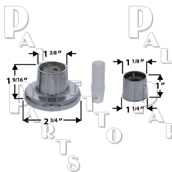 Universal 2-Pc Escutcheon 5/8&quot;-24 Thread