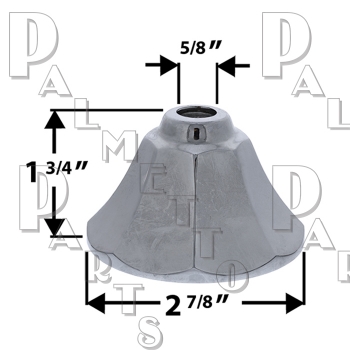 Fluted Escutcheon 21/32-18T -Chrome Plated