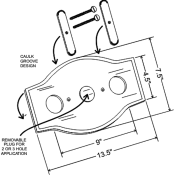 Dual 2 &amp; 3 Hole Remodel Plate -Chrome