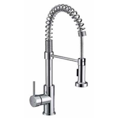 Commercial Style Spring Neck Kitchen Faucet -Chrome