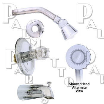 Acrylic Knob Tub &amp; Shower Valve -Chrome