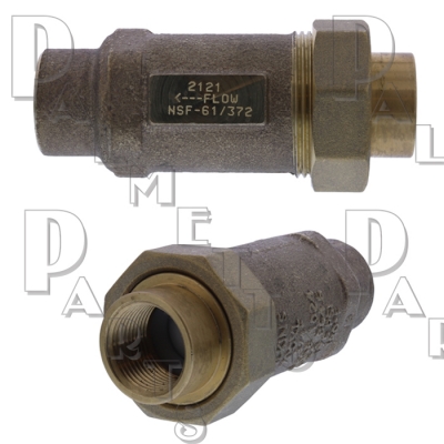 Dual Check Valve<BR>3/4"FIP x 3/4" Female Union