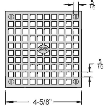 Zurn 5&quot; Square Floor Drain Grate<BR>Nickel Brass