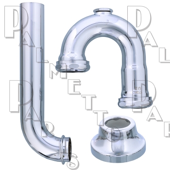 P-Trap W/ CO 1-1/4&quot; CP 17 ga