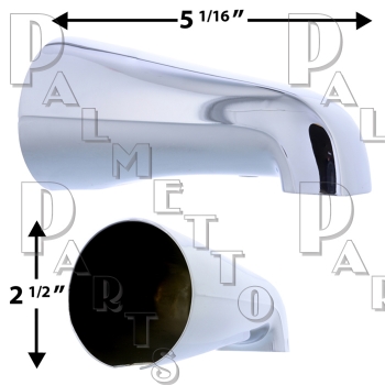 Tub Spout 3/4&quot;IP Nose Conn -Chrome