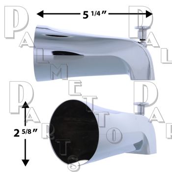 Diverter Spout -1/2&quot; Nose Connection -Chrome
