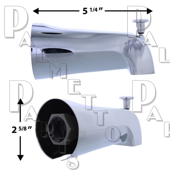 Diverter Spout -1/2&quot; &amp; 3/4&quot; IP Telescopic Wall Mount -Chrome
