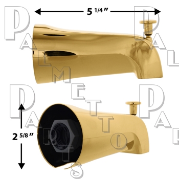 Diverter Spout -1/2&quot; &amp; 3/4&quot; IP Telescopic Wall Mount -Pol Bras