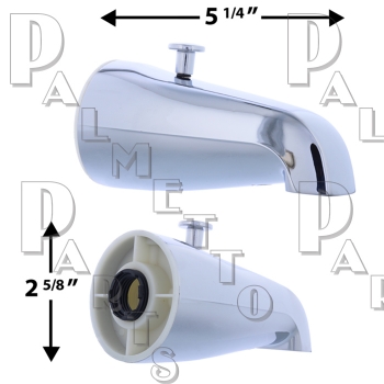 Diverter Spout -1/2&quot; &amp; 3/4&quot; IP Wall Conn. -Chrome