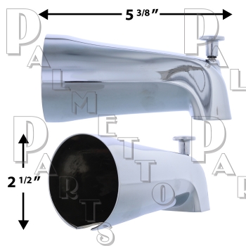 Diverter Spout 3/4&quot; IP Nose Connection -Chrome