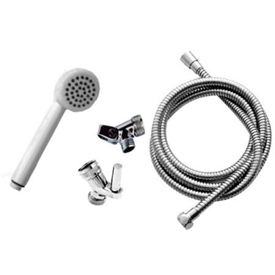 Hand Shower Kit -White Head Single Funtion Head w Chrome Hose