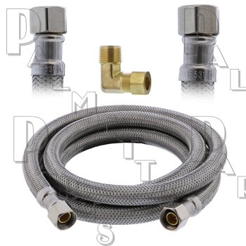 Dishwasher Hose 3/8&quot;OD x 3/8&quot;OD x 60&quot; W/ Elbow