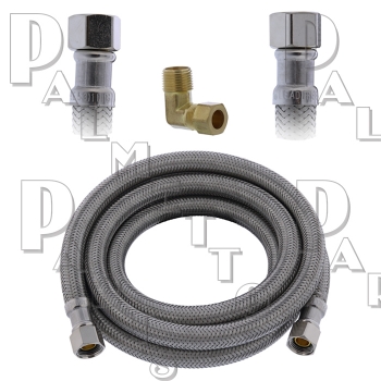 Dishwasher Hose 3/8&quot;OD x 3/8&quot;OD x 72&quot; W/ Elbow
