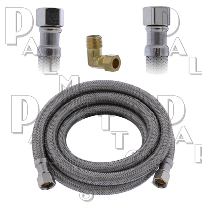 Dishwasher Hose 3/8"OD x 3/8"OD x 72" W/ Elbow