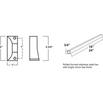 3/4&quot; x 18&quot; Exposed Screw Towel Bar Set