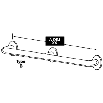 1-1/2"" x 60"" Grab Bar Concealed Mount Peened
