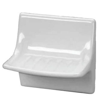 Ceramic Tub Soap Dish 4-1/4&quot; x 4-1/4&quot; - White