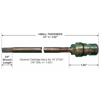 Ceramic Cartridge Ass&apos;y for 14&quot; Z1320/Z1321<BR>16&quot; OAL