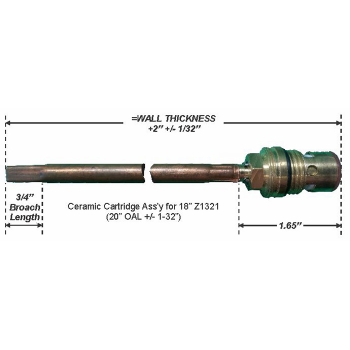 Ceramic Cartridge Ass&apos;y for 18&quot; Z1320/Z1321<BR>20&quot; OAL