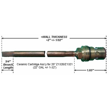 Ceramic Cartridge Ass&apos;y for 20&quot; Z1320/Z1321<BR>22&quot; OAL