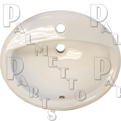 AS 20" x 17" Oval Sink Single Hole -White China