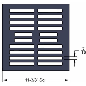 ZU 11.5&quot; Cst Iron Sq Grate P61