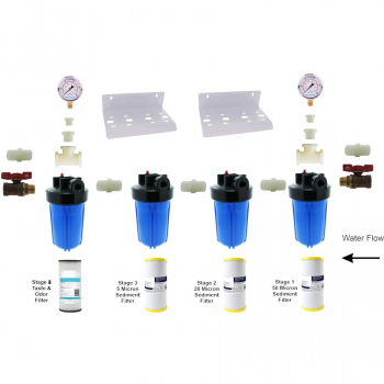 High Volume Four Stage Whole House Filter for Well Water