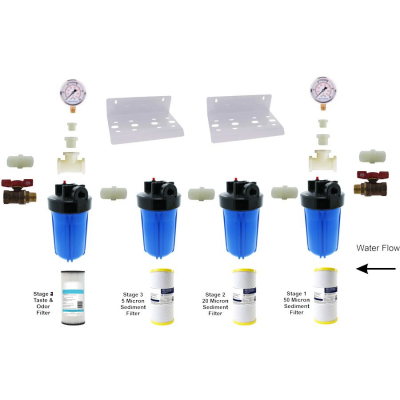 High Volume Four Stage Whole House Filter for Well Water